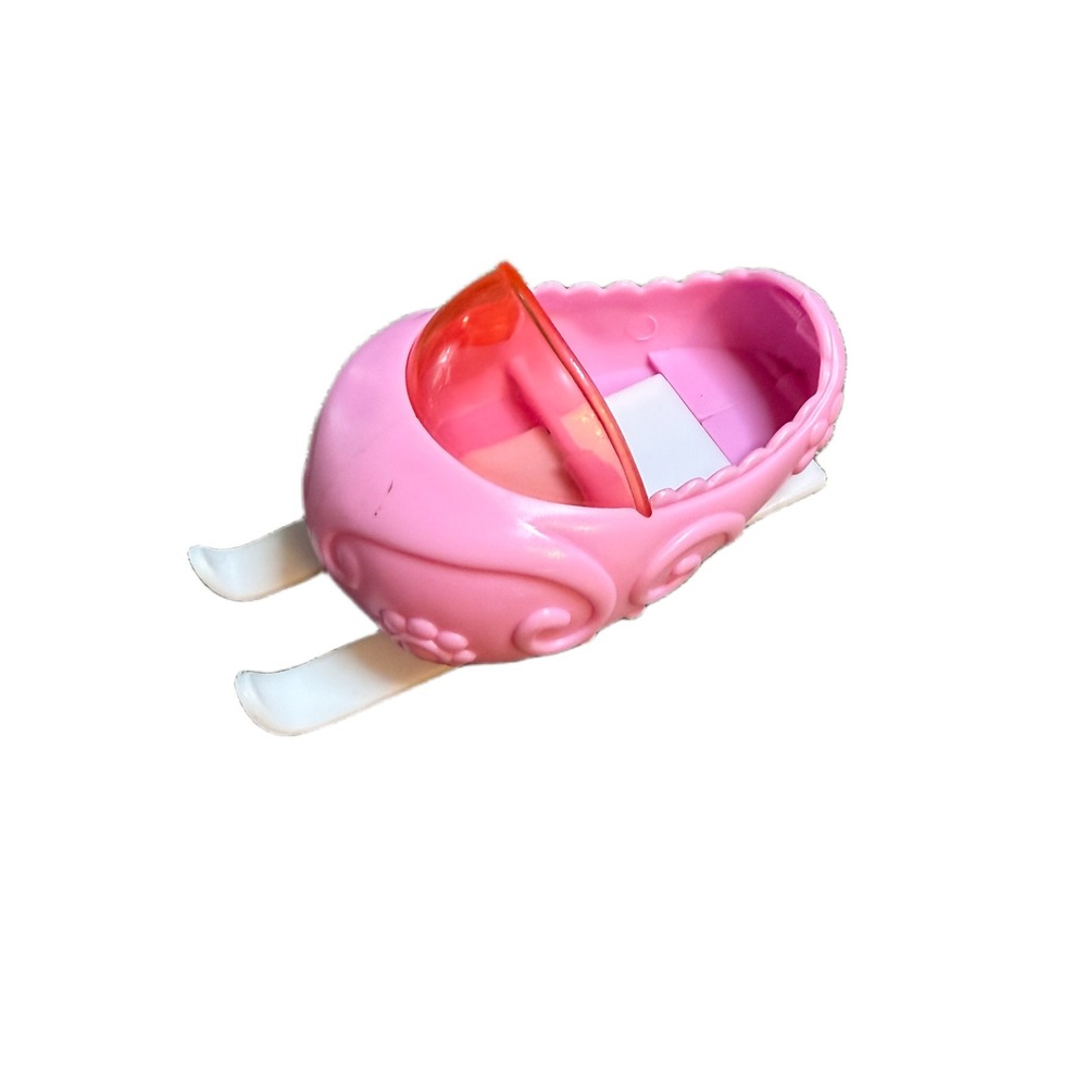 Littlest Pet Shop LPS Sled Sleigh Toy Accessory Orange Windshield White‎ Runners